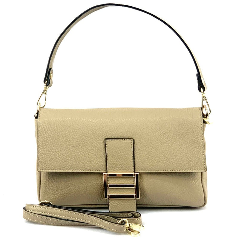 Elisabetta Calfskin Leather Shoulder Bag: Spacious - Leather Italiano