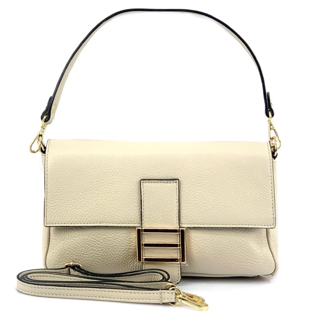 Elisabetta Calfskin Leather Shoulder Bag: Spacious - Leather Italiano