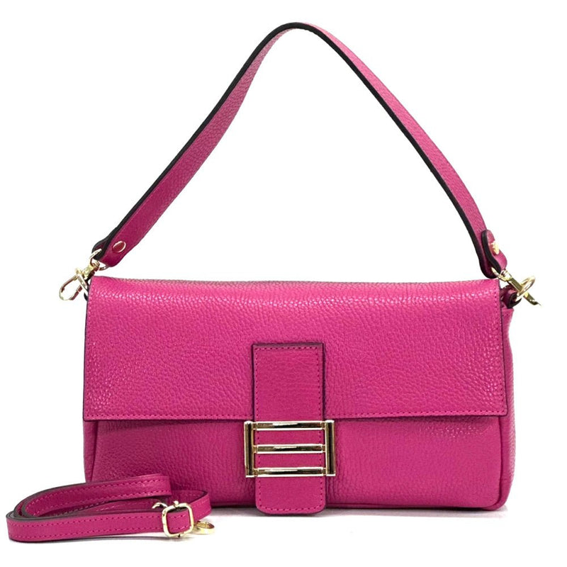 Elisabetta Calfskin Leather Shoulder Bag: Spacious - Leather Italiano