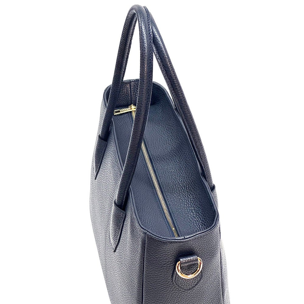 Elisenta Italian Leather Bag – Elegant Structured Handbag for Women - Leather Italiano