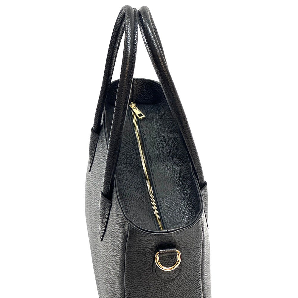 Elisenta Italian Leather Bag – Elegant Structured Handbag for Women - Leather Italiano