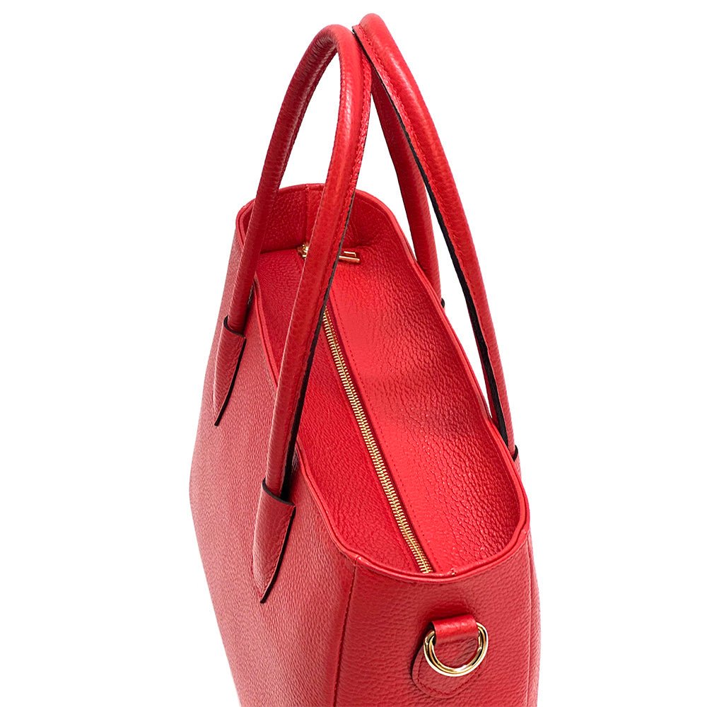 Elisenta Italian Leather Bag – Elegant Structured Handbag for Women - Leather Italiano