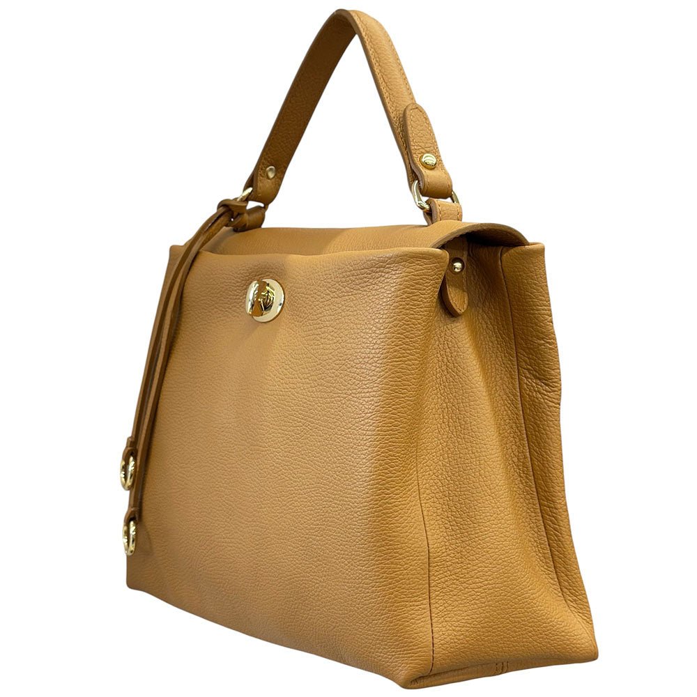Elowen Italian Leather Top Handle Handbag - Leather Italiano