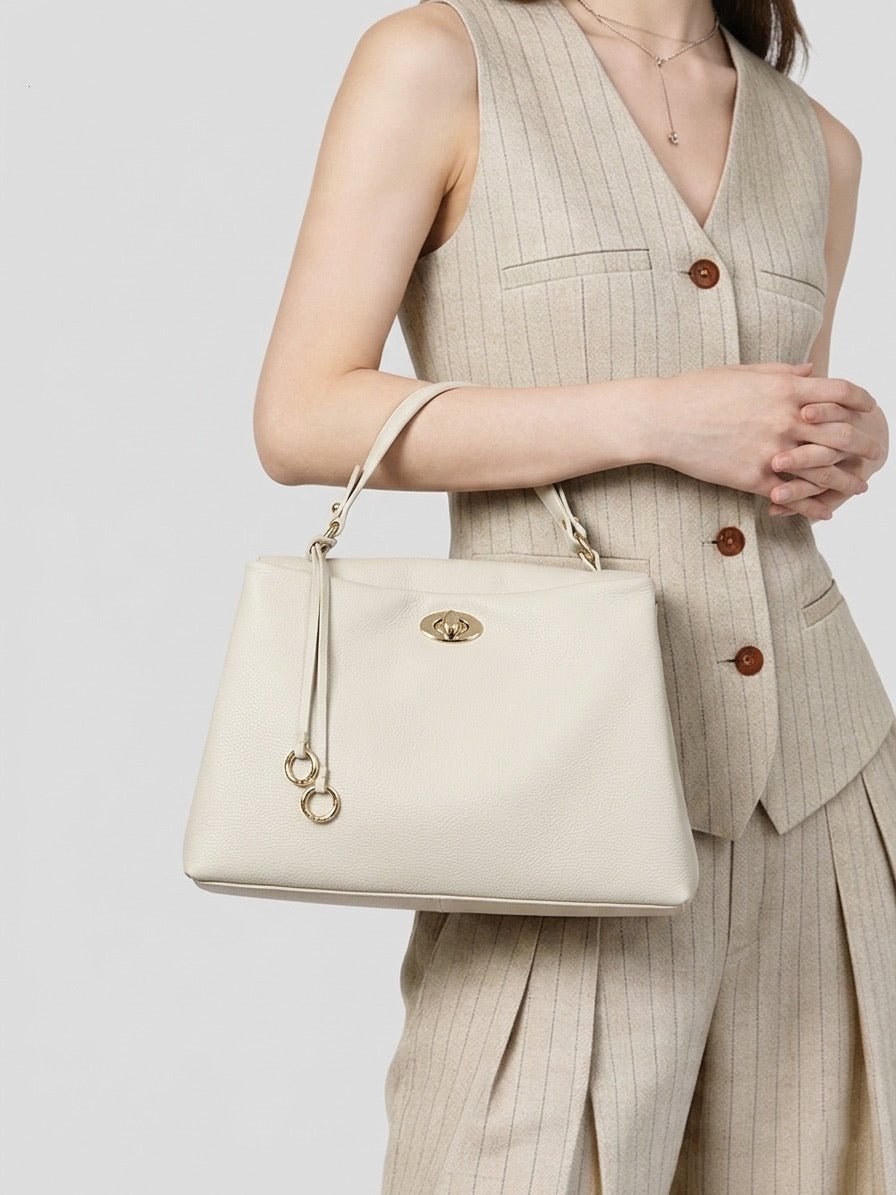 Elowen Italian Leather Top Handle Handbag - Leather Italiano