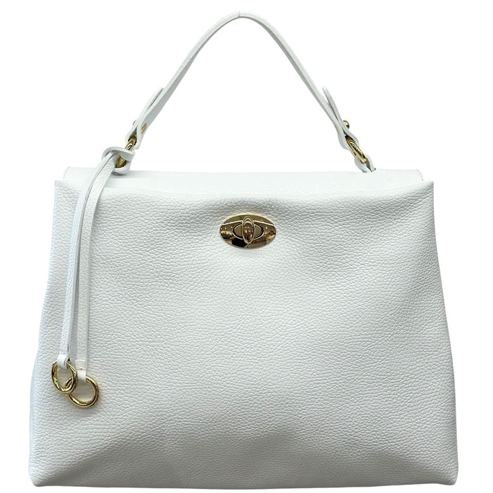 Elowen Italian Leather Top Handle Handbag - Leather Italiano