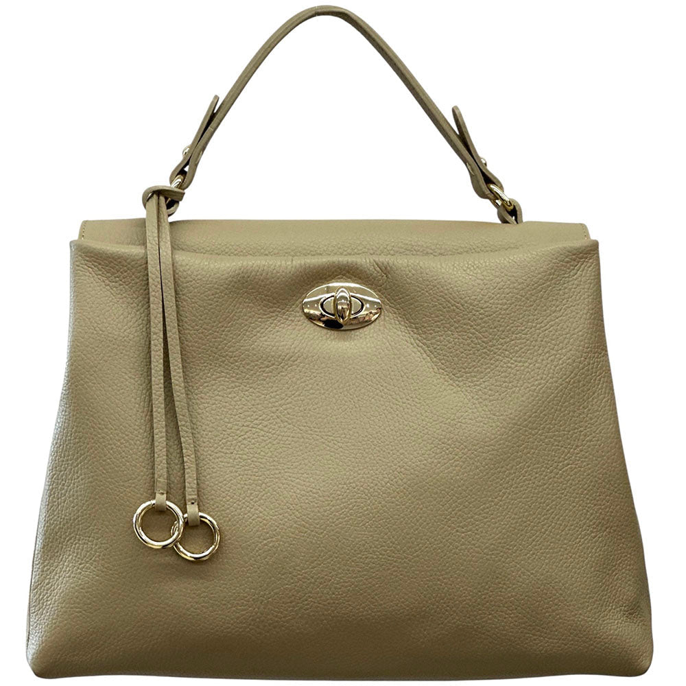 Elowen Italian Leather Top Handle Handbag - Leather Italiano