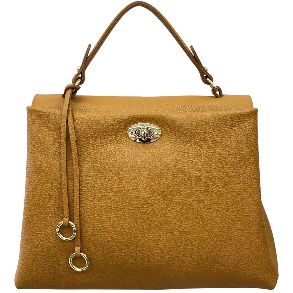 Elowen Italian Leather Top Handle Handbag - Leather Italiano