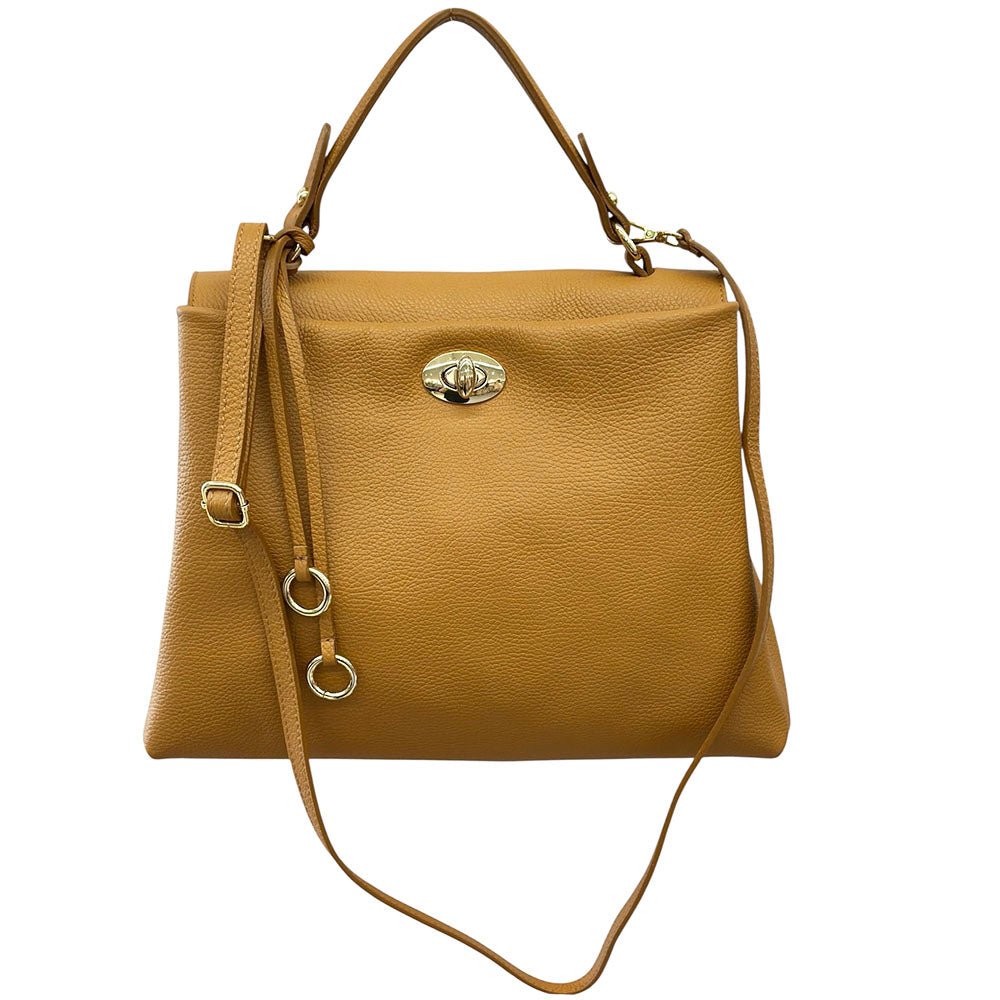 Elowen Italian Leather Top Handle Handbag - Leather Italiano