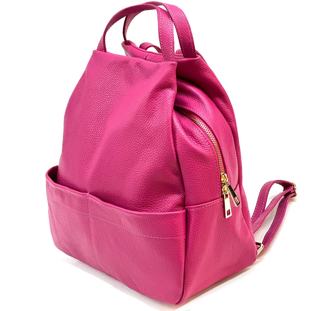 Elva Italian Pebbled Leather Backpack – Women’s Elegant Everyday Bag (Handmade in Florence) - Leather Italiano