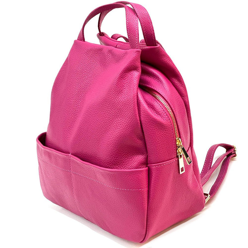 Elva Italian Pebbled Leather Backpack – Women’s Elegant Everyday Bag (Handmade in Florence) - Leather Italiano