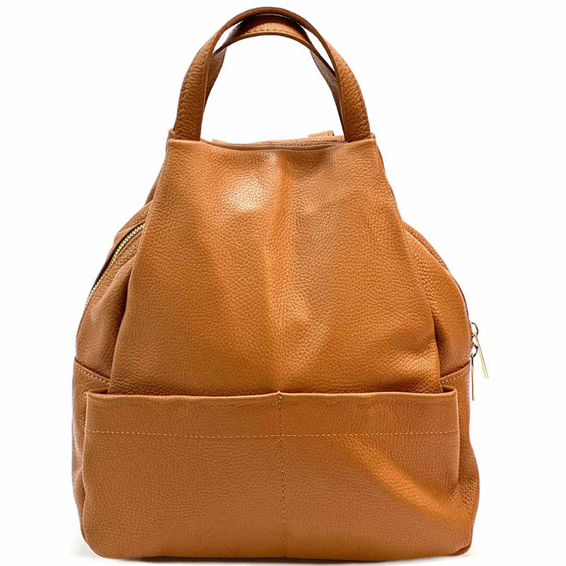 Elva Italian Pebbled Leather Backpack – Women’s Elegant Everyday Bag (Handmade in Florence) - Leather Italiano