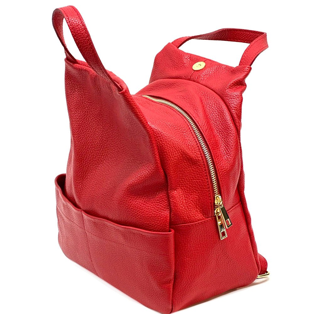 Elva Italian Pebbled Leather Backpack – Women’s Elegant Everyday Bag (Handmade in Florence) - Leather Italiano