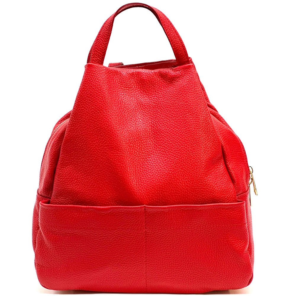 Elva Italian Pebbled Leather Backpack – Women’s Elegant Everyday Bag (Handmade in Florence) - Leather Italiano