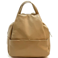Elva Italian Pebbled Leather Backpack – Women’s Elegant Everyday Bag (Handmade in Florence) - Leather Italiano