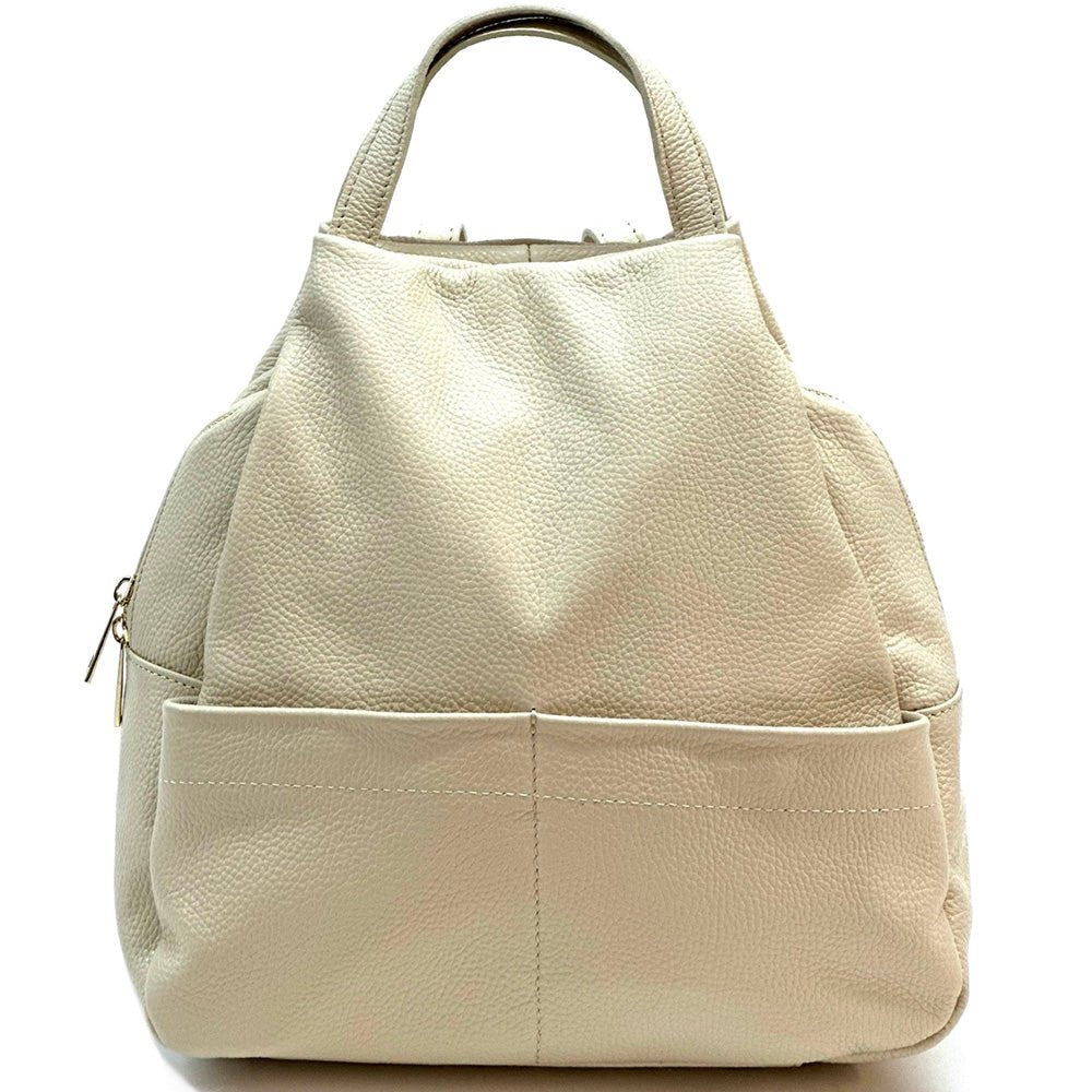 Elva Italian Pebbled Leather Backpack – Women’s Elegant Everyday Bag (Handmade in Florence) - Leather Italiano