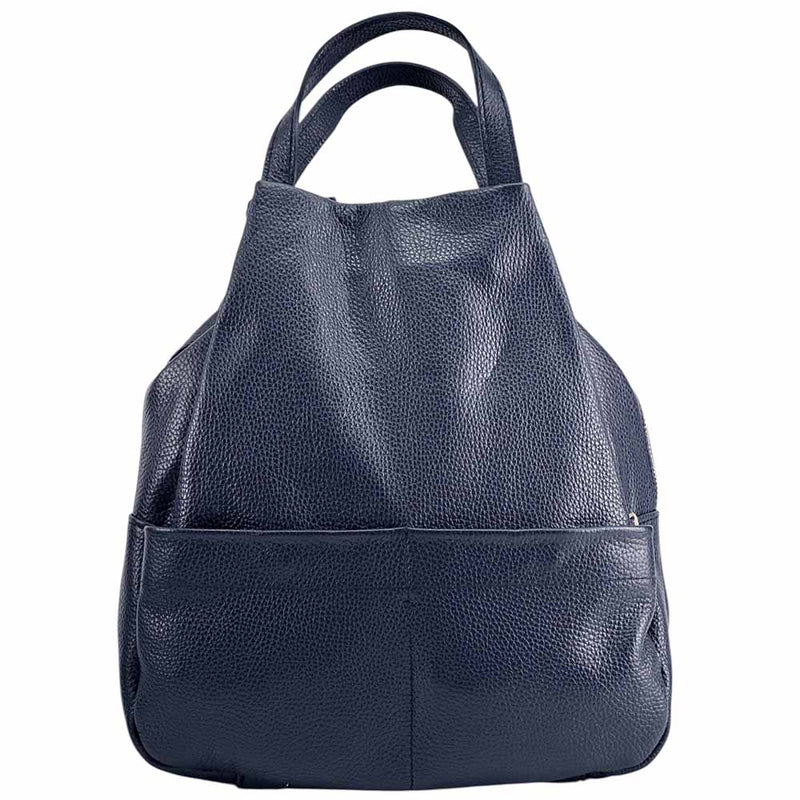 Elva Italian Pebbled Leather Backpack – Women’s Elegant Everyday Bag (Handmade in Florence) - Leather Italiano