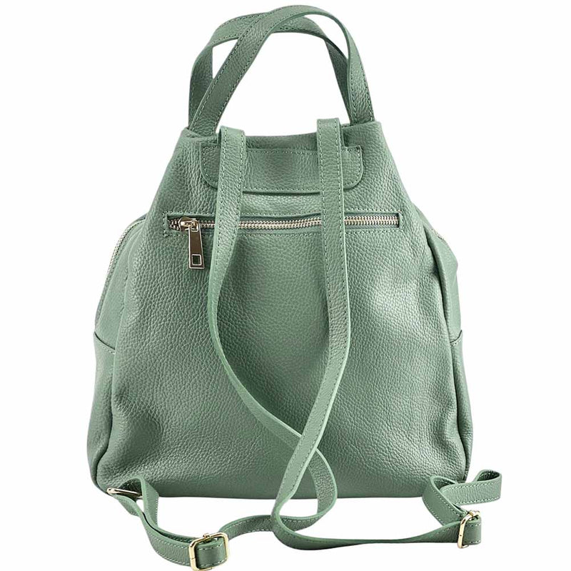 Elva Italian Pebbled Leather Backpack – Women’s Elegant Everyday Bag (Handmade in Florence) - Leather Italiano