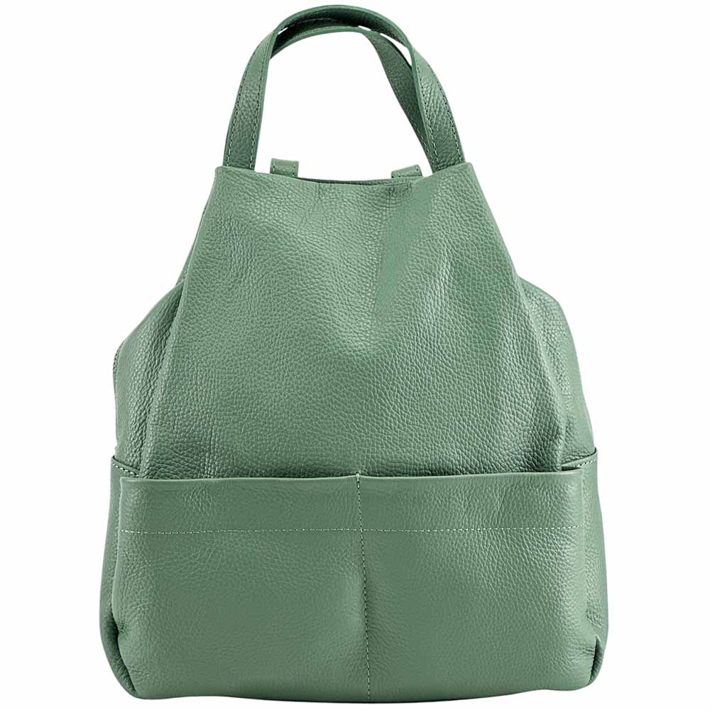 Elva Italian Pebbled Leather Backpack – Women’s Elegant Everyday Bag (Handmade in Florence) - Leather Italiano