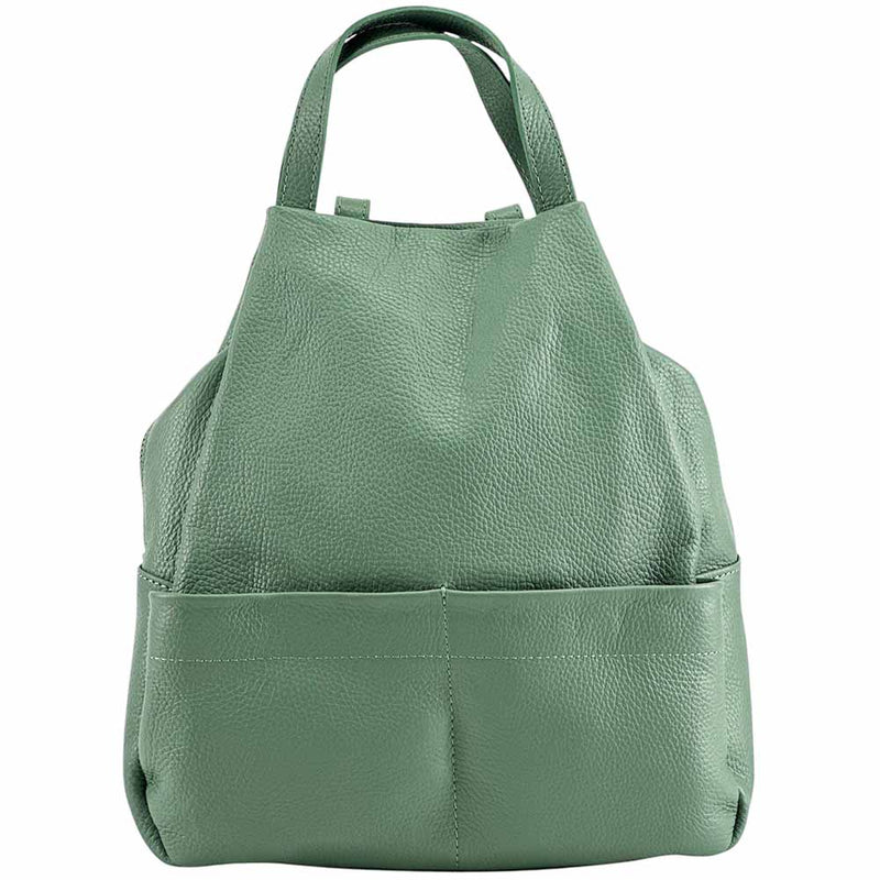 Elva Italian Pebbled Leather Backpack – Women’s Elegant Everyday Bag (Handmade in Florence) - Leather Italiano