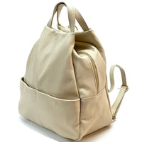 Elva Italian Pebbled Leather Backpack – Women’s Elegant Everyday Bag (Handmade in Florence) - Leather Italiano