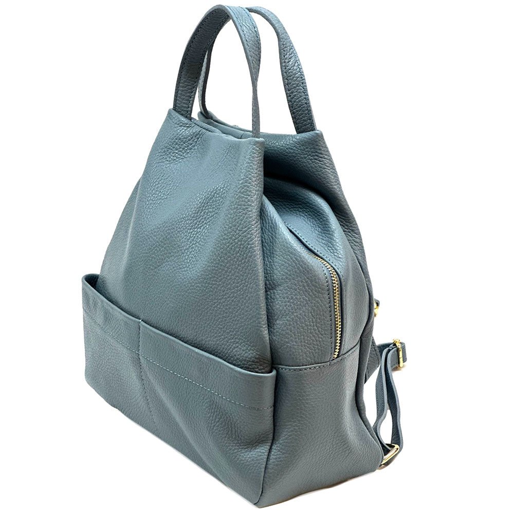 Elva Italian Pebbled Leather Backpack – Women’s Elegant Everyday Bag (Handmade in Florence) - Leather Italiano