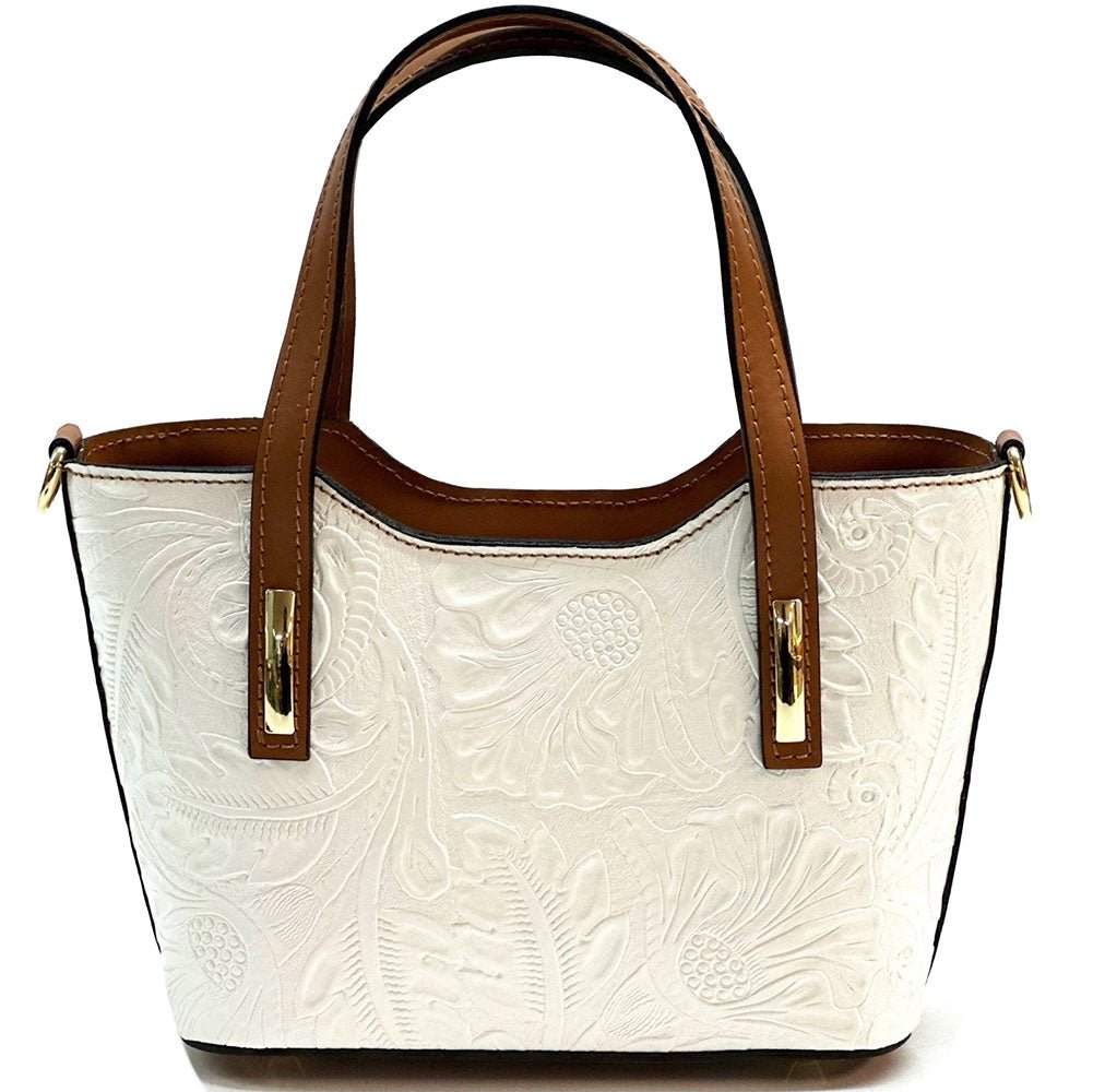 Emily Flora Cow Leather Handbag - Leather Italiano