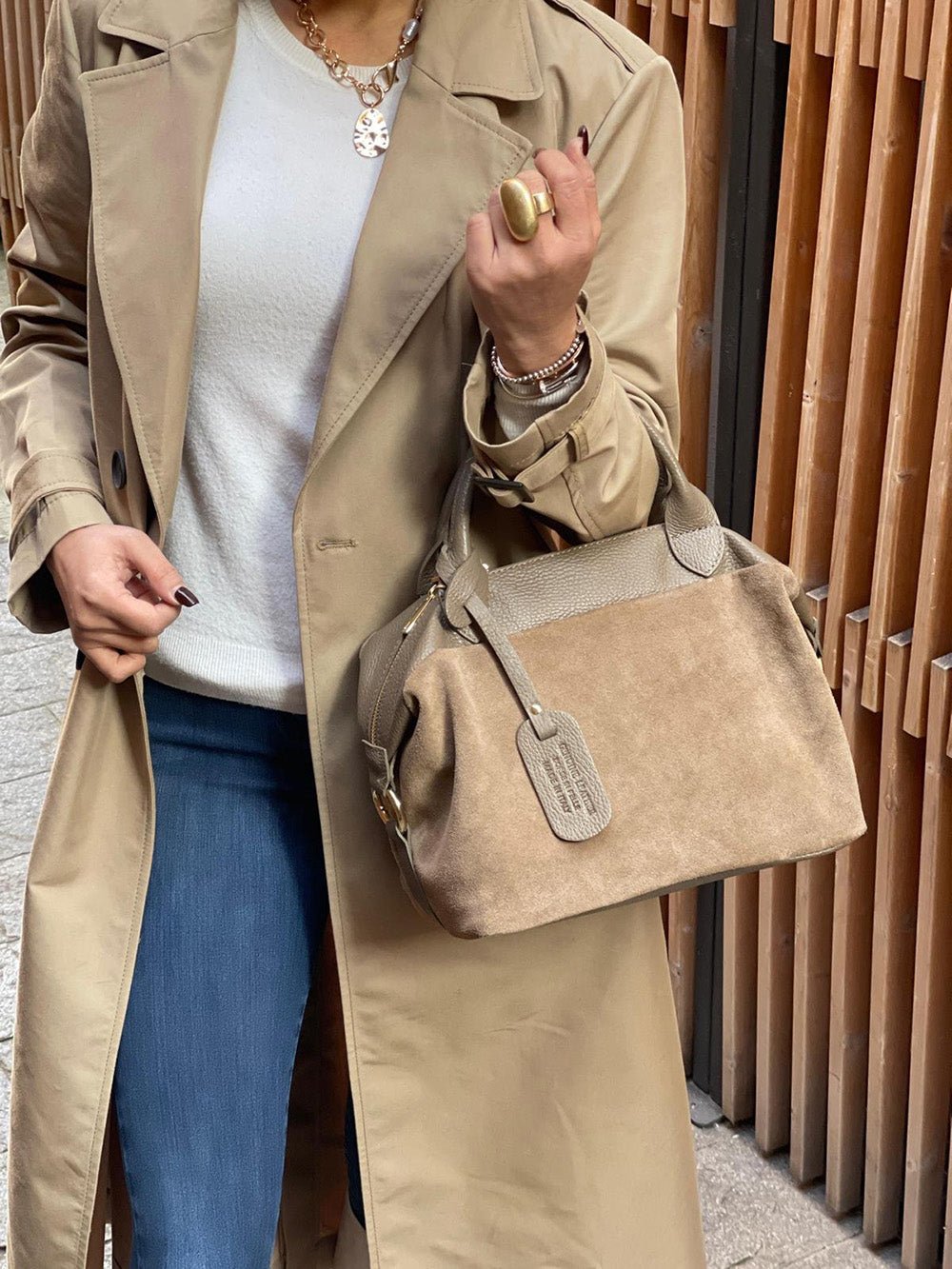 Emma Leather Boston Bag - Leather Italiano