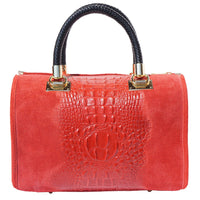 Emma Leather Boston Bag: Handmade Italian Calfskin - Leather Italiano