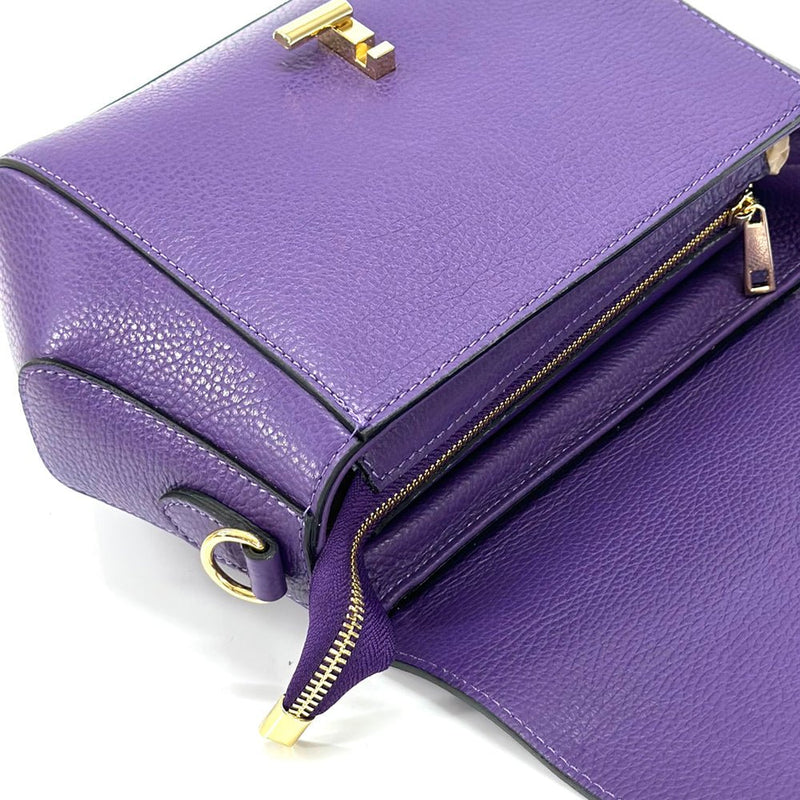 Enrica Leather Crossbody Bag: Italian Leather - Leather Italiano