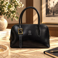 Eugenia Hand-Dyed Leather Dome Satchel - Leather Italiano