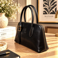 Eugenia Hand-Dyed Leather Dome Satchel - Leather Italiano