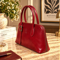 Eugenia Hand-Dyed Leather Dome Satchel - Leather Italiano