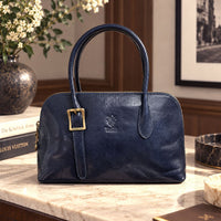 Eugenia Hand-Dyed Leather Dome Satchel - Leather Italiano