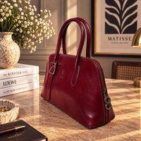 Eugenia Hand-Dyed Leather Dome Satchel - Leather Italiano