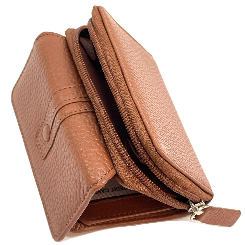 Federica Leather Wallet – Compact Italian Elegance - Leather Italiano