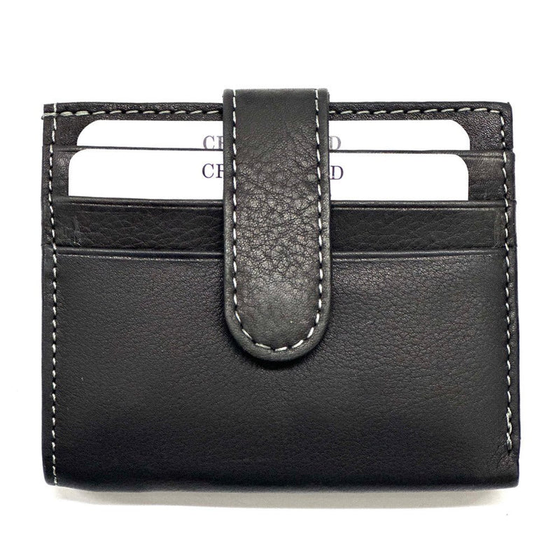 Fernando Black Leather cardholder from Italy - Leather Italiano