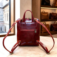 Fiammetta Convertible Hand-Dyed Italian Leather Backpack - Leather Italiano