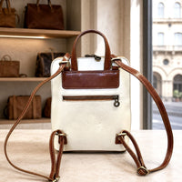Fiammetta Convertible Hand-Dyed Italian Leather Backpack - Leather Italiano