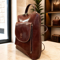 Fiammetta Convertible Hand-Dyed Italian Leather Backpack - Leather Italiano