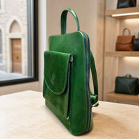 Fiammetta Convertible Hand-Dyed Italian Leather Backpack - Leather Italiano