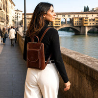 Fiammetta Convertible Hand-Dyed Italian Leather Backpack - Leather Italiano