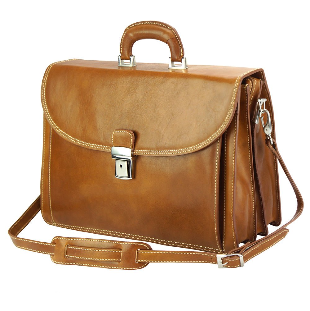 Filippo Leather Business Briefcase - Leather Italiano