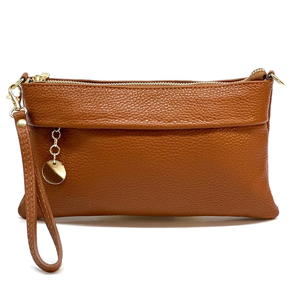 Fiorina Italian Leather Clutch Bag – Elegant Pochette for Day & Evening - Leather Italiano