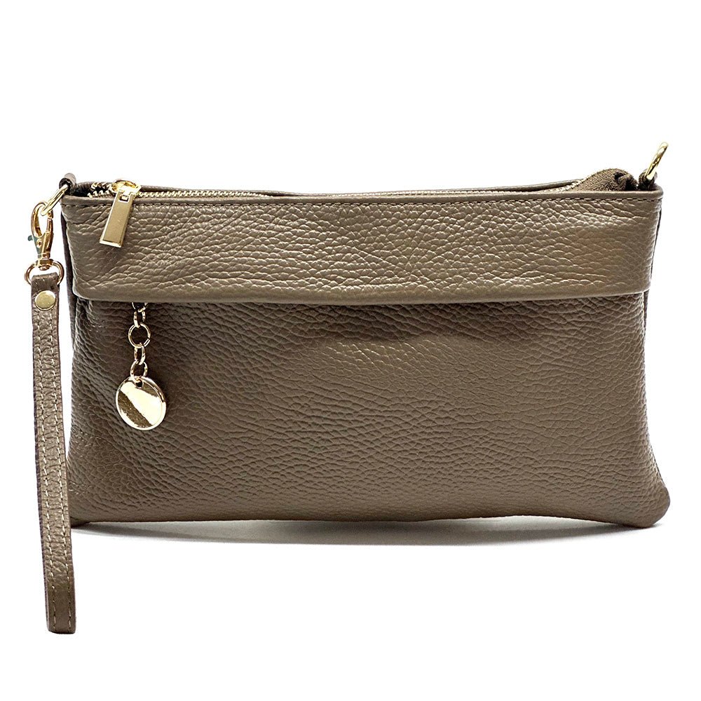 Fiorina Italian Leather Clutch Bag – Elegant Pochette for Day & Evening - Leather Italiano