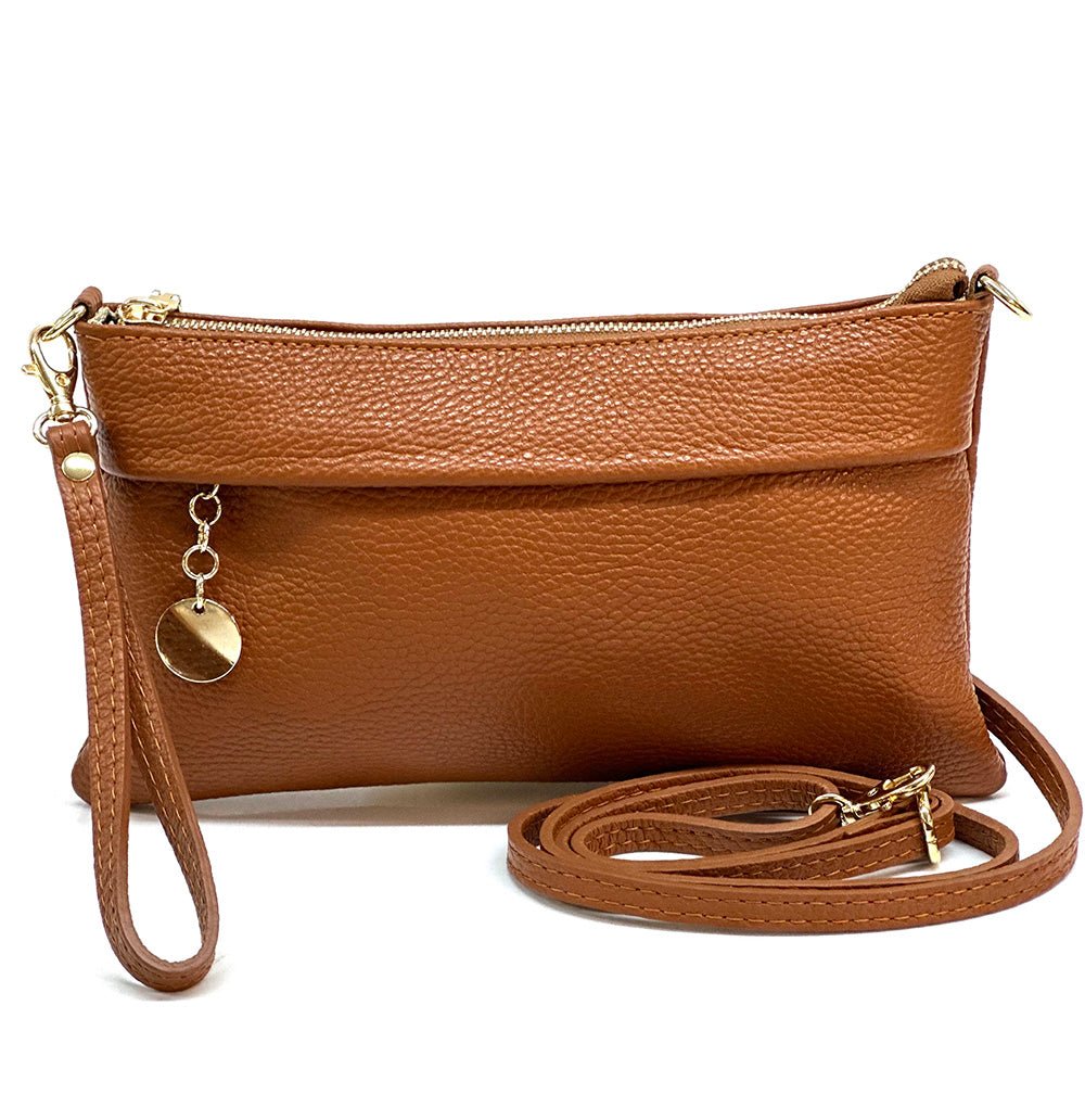 Fiorina Italian Leather Clutch Bag – Elegant Pochette for Day & Evening - Leather Italiano
