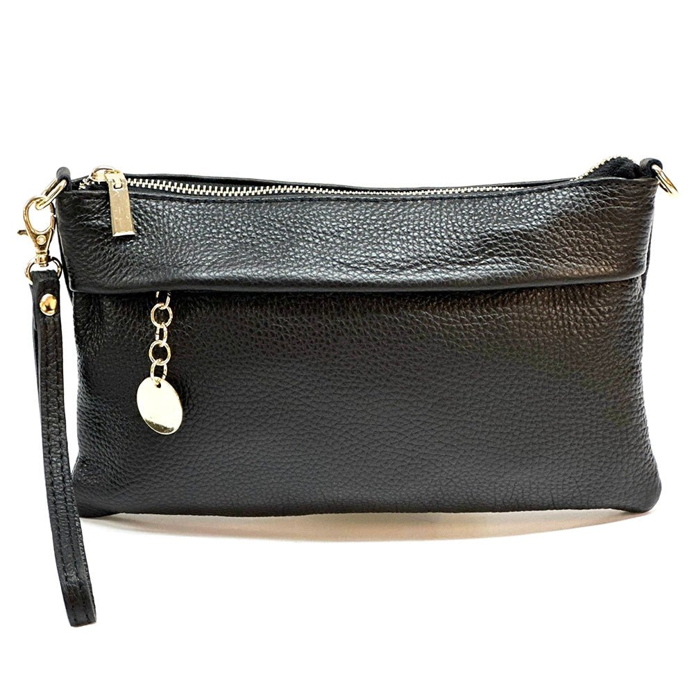 Fiorina Italian Leather Clutch Bag – Elegant Pochette for Day & Evening - Leather Italiano