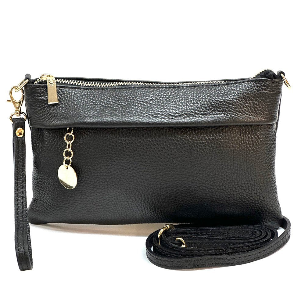 Fiorina Italian Leather Clutch Bag – Elegant Pochette for Day & Evening - Leather Italiano
