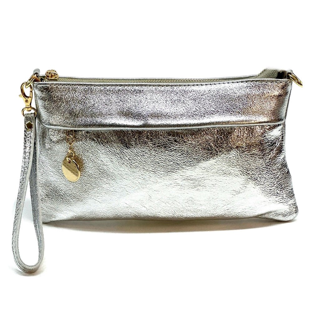 Fiorina Italian Leather Clutch Bag – Elegant Pochette for Day & Evening - Leather Italiano