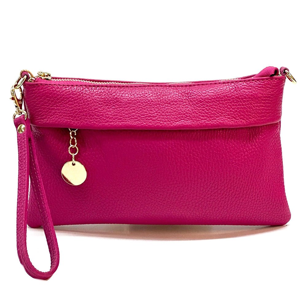 Fiorina Italian Leather Clutch Bag – Elegant Pochette for Day & Evening - Leather Italiano
