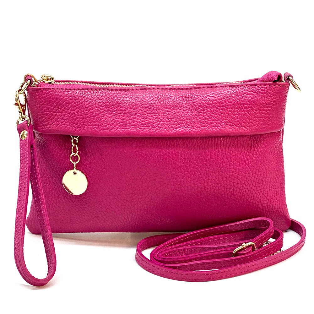 Fiorina Italian Leather Clutch Bag – Elegant Pochette for Day & Evening - Leather Italiano